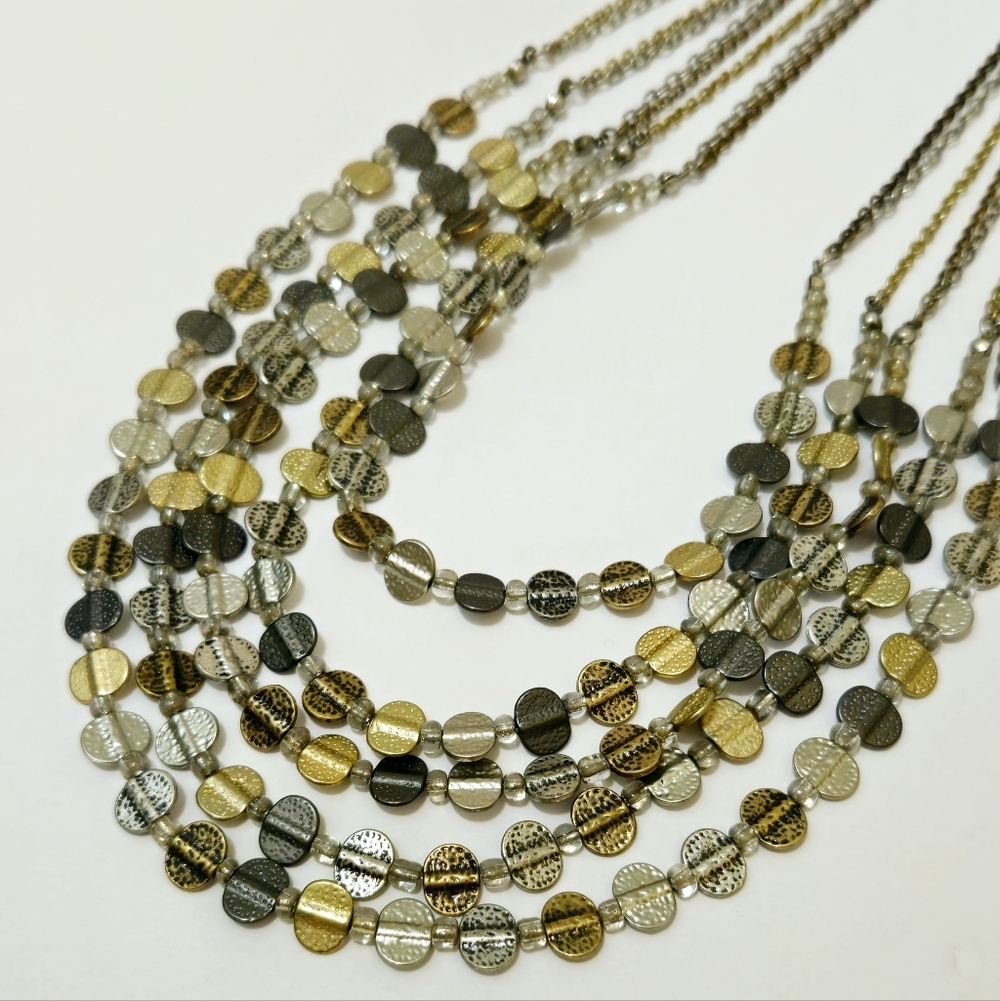 Chicos Asha Multitone Statement Necklace & Stretc… - image 5